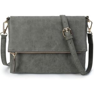 Women Grey Imported PU Leather Fashion Cross Body Purse Shoulder Bag